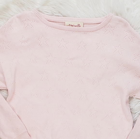 Papinelle Pointelle Pink Sweater Pajamas Top - Picture 4 of 7